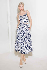 PLAIN OPTIMISM NAVY WOVEN CROP TOP - GiFTiFY