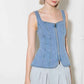 ALMOST ANGELIC LIGHT INDIGO DENIM TOP