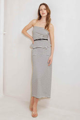 WINDING PATH STRIPED WOVEN TUBE TOP - GiFTiFY