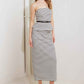 WINDING PATH STRIPED WOVEN TUBE TOP