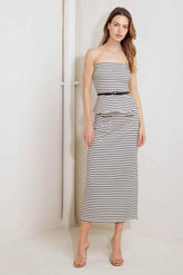 WINDING PATH STRIPED WOVEN TUBE TOP - GiFTiFY