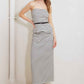 WINDING PATH STRIPED WOVEN TUBE TOP