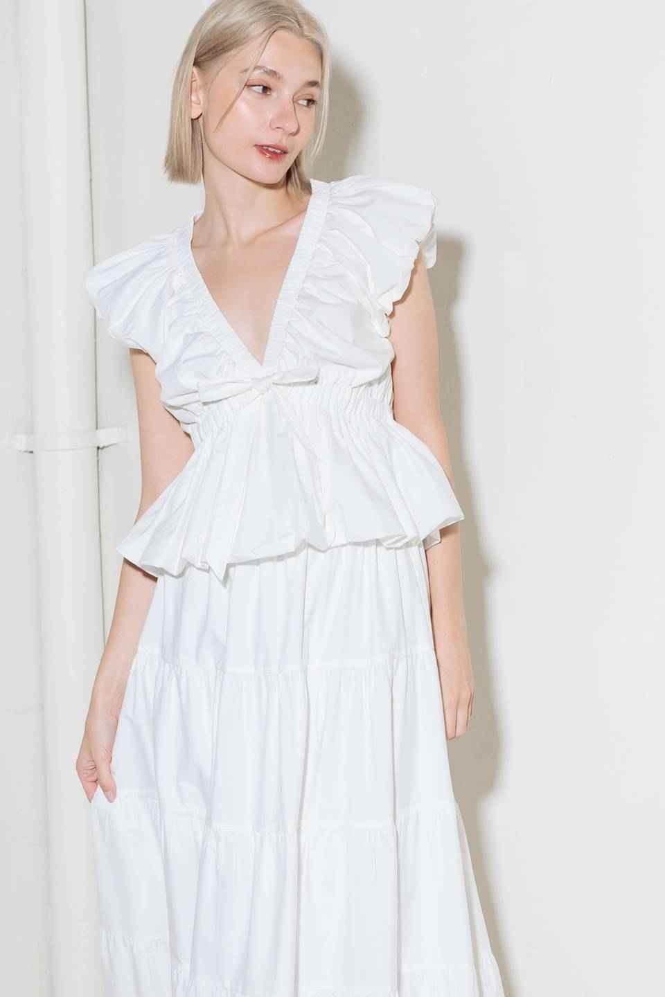 SLOW DOWN IN WHITE WOVEN TOP - GiFTiFY