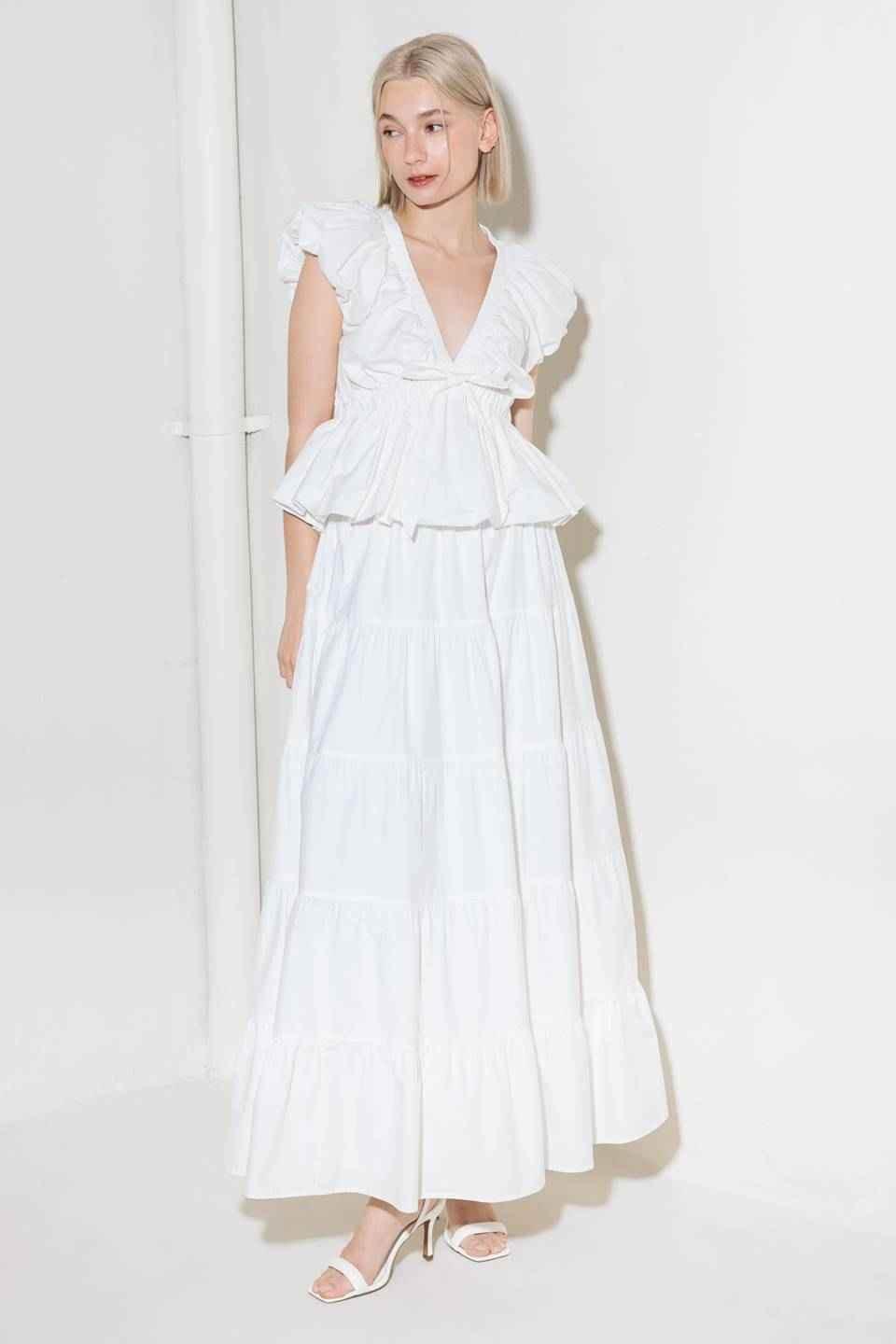 SLOW DOWN IN WHITE WOVEN TOP - GiFTiFY