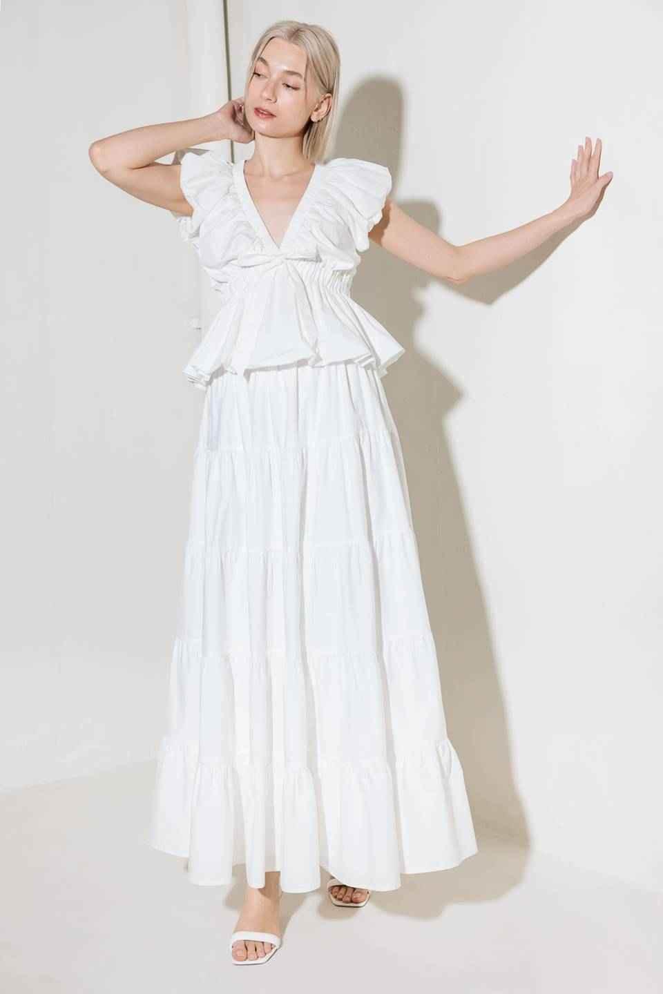 SLOW DOWN IN WHITE WOVEN TOP - GiFTiFY