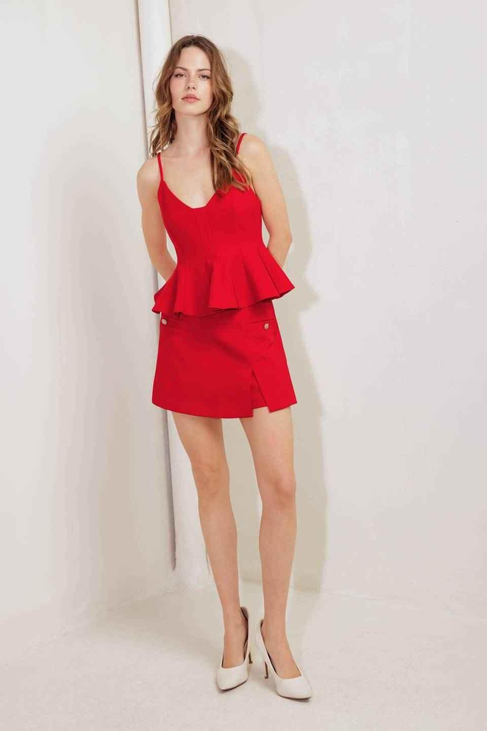 MELTED MARSHMALLOW RED WOVEN CAMI TOP - GiFTiFY