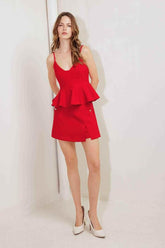 MELTED MARSHMALLOW RED WOVEN CAMI TOP - GiFTiFY