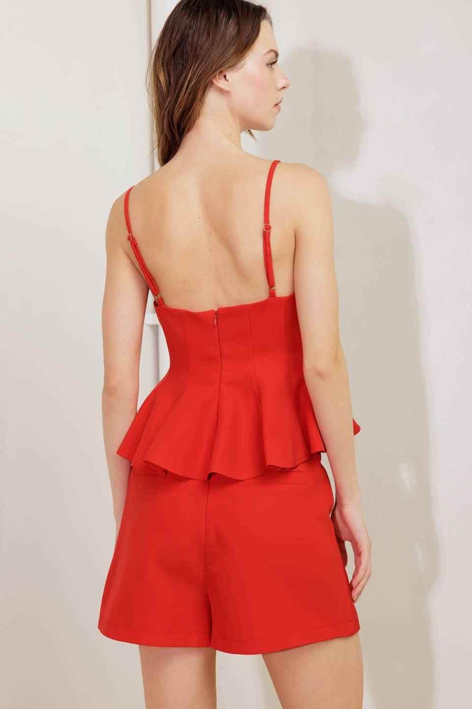 MELTED MARSHMALLOW RED WOVEN CAMI TOP - GiFTiFY