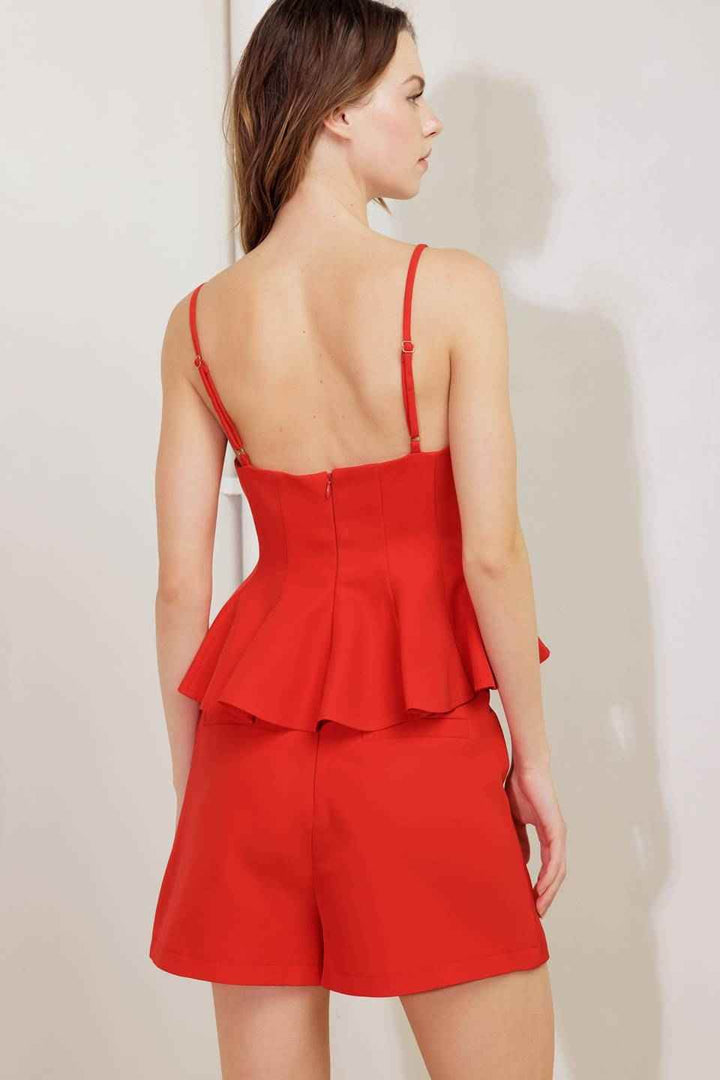MELTED MARSHMALLOW RED WOVEN CAMI TOP - GiFTiFY