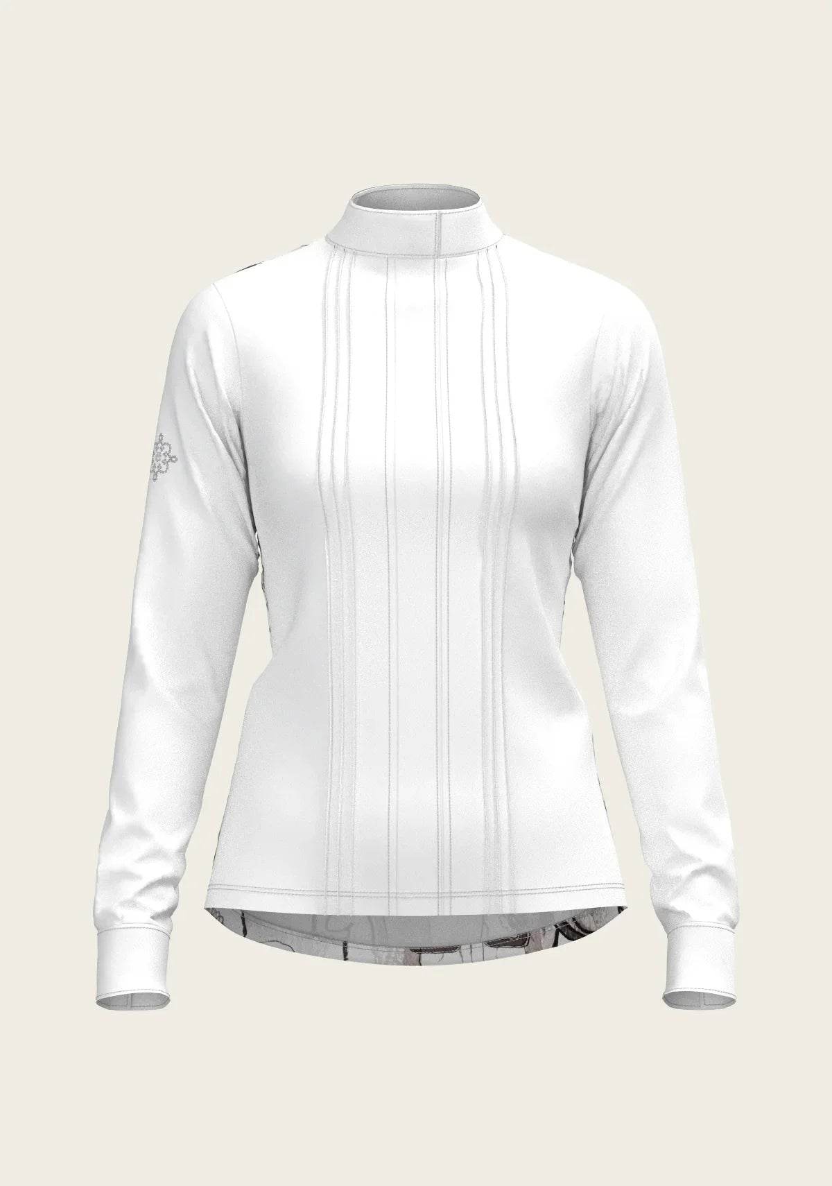 The Horse Fair Monochrome Long Pleated Long Sleeve Sleeve Show Shirt - GiFTiFY