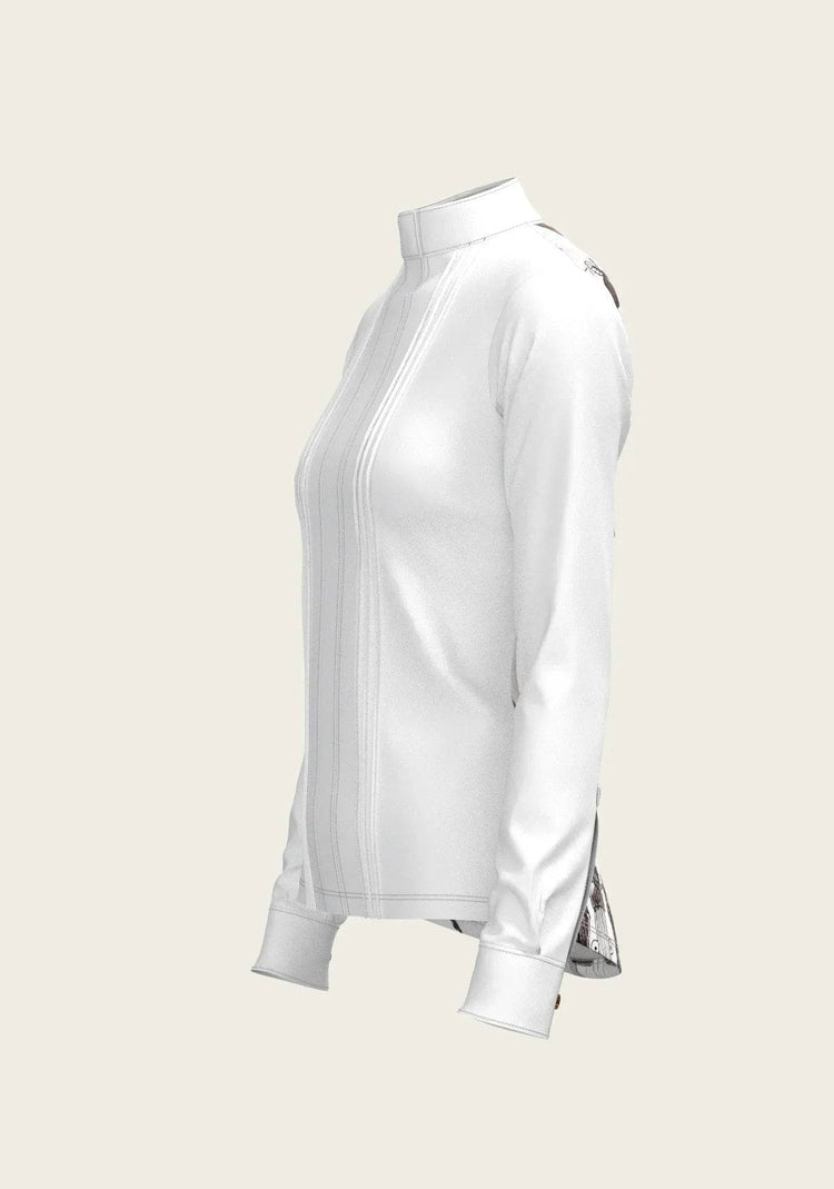 The Horse Fair Monochrome Long Pleated Long Sleeve Sleeve Show Shirt - GiFTiFY