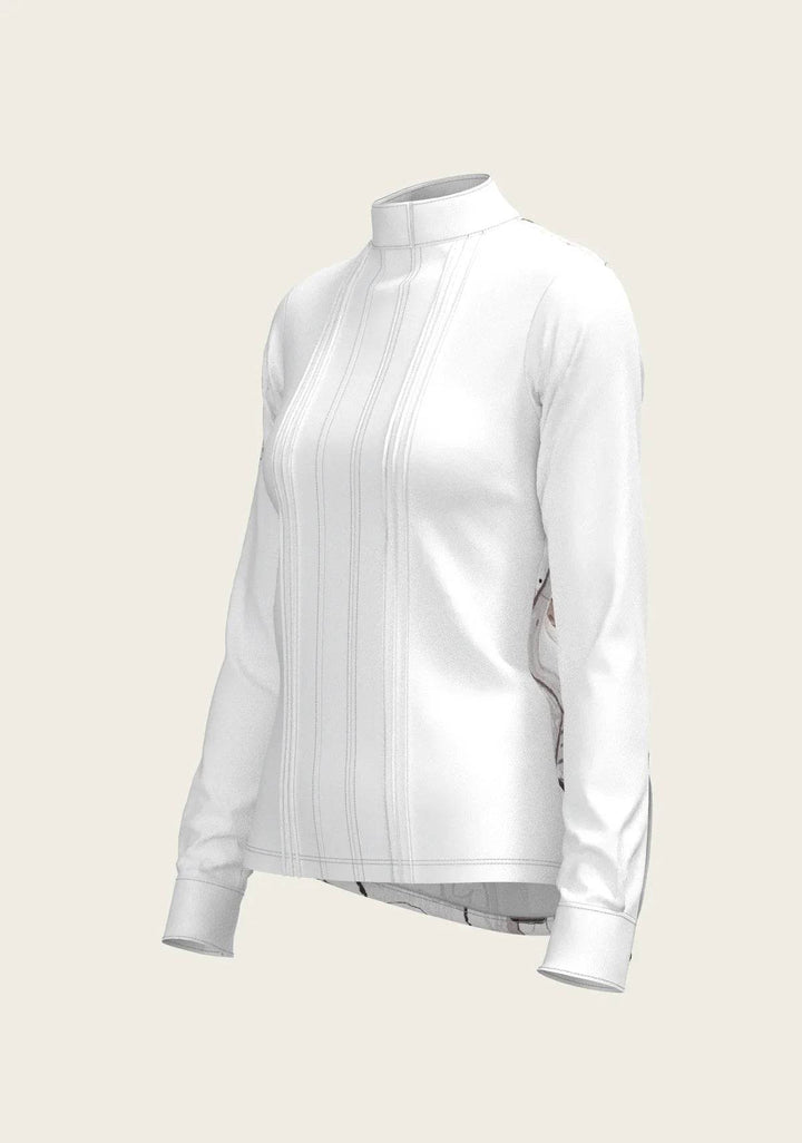 The Horse Fair Monochrome Long Pleated Long Sleeve Sleeve Show Shirt - GiFTiFY