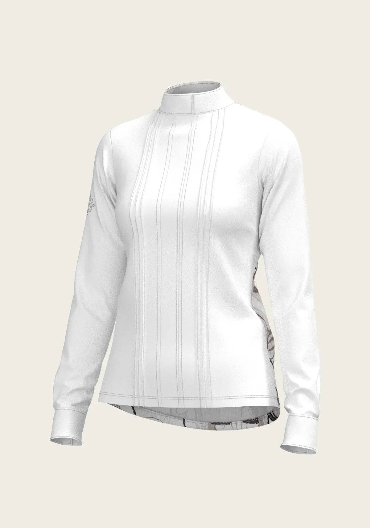 The Horse Fair Monochrome Long Pleated Long Sleeve Sleeve Show Shirt - GiFTiFY