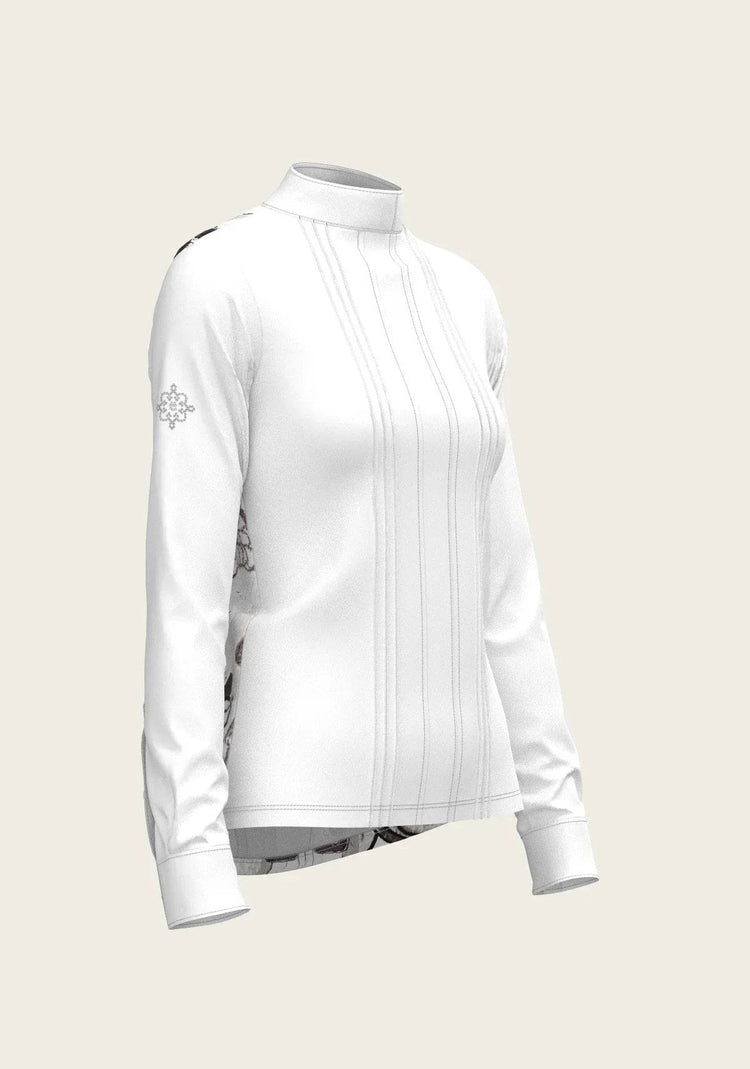 The Horse Fair Monochrome Long Pleated Long Sleeve Sleeve Show Shirt - GiFTiFY