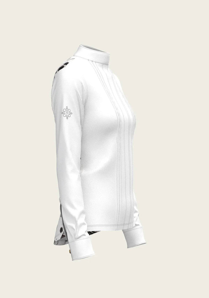 The Horse Fair Monochrome Long Pleated Long Sleeve Sleeve Show Shirt - GiFTiFY