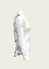 The Horse Fair Monochrome Long Pleated Long Sleeve Sleeve Show Shirt - GiFTiFY
