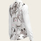 The Horse Fair Monochrome Long Pleated Long Sleeve Sleeve Show Shirt