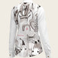 The Horse Fair Monochrome Long Pleated Long Sleeve Sleeve Show Shirt