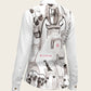 The Horse Fair Monochrome Long Pleated Long Sleeve Sleeve Show Shirt