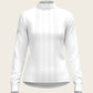 White Long Pleated Long Sleeve Sleeve Show Shirt
