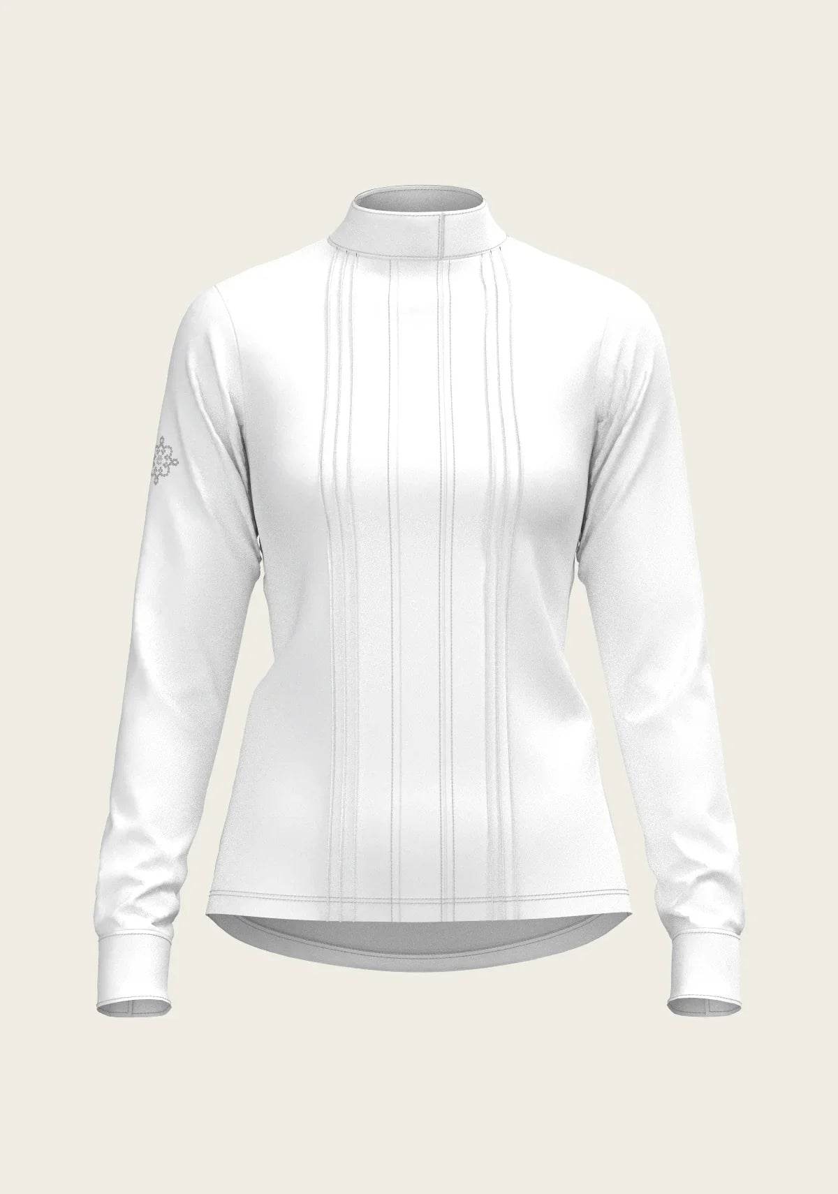 White Long Pleated Long Sleeve Sleeve Show Shirt - GiFTiFY