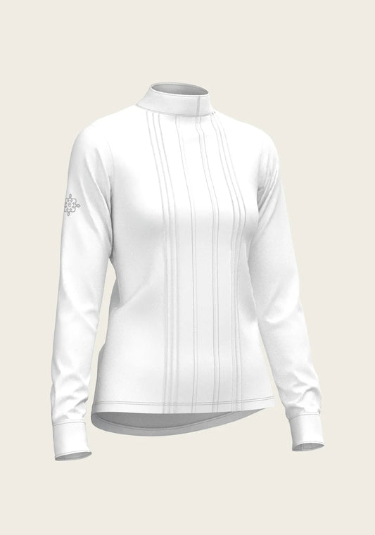 White Long Pleated Long Sleeve Sleeve Show Shirt Espoir Equestrian