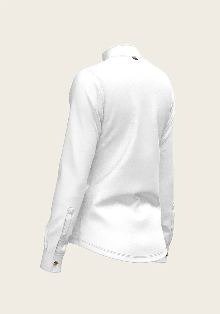 White Long Pleated Long Sleeve Sleeve Show Shirt - GiFTiFY