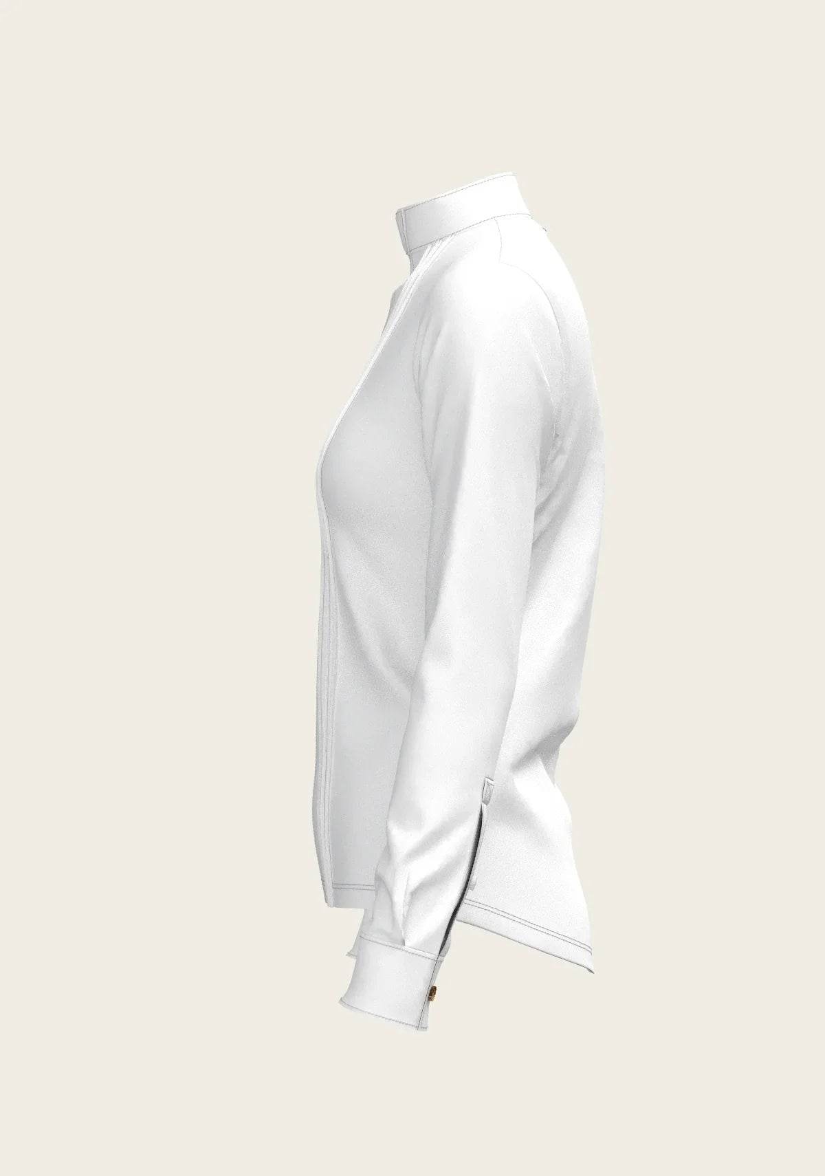 White Long Pleated Long Sleeve Sleeve Show Shirt - GiFTiFY