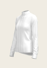 White Long Pleated Long Sleeve Sleeve Show Shirt - GiFTiFY