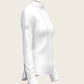 White Long Pleated Long Sleeve Sleeve Show Shirt