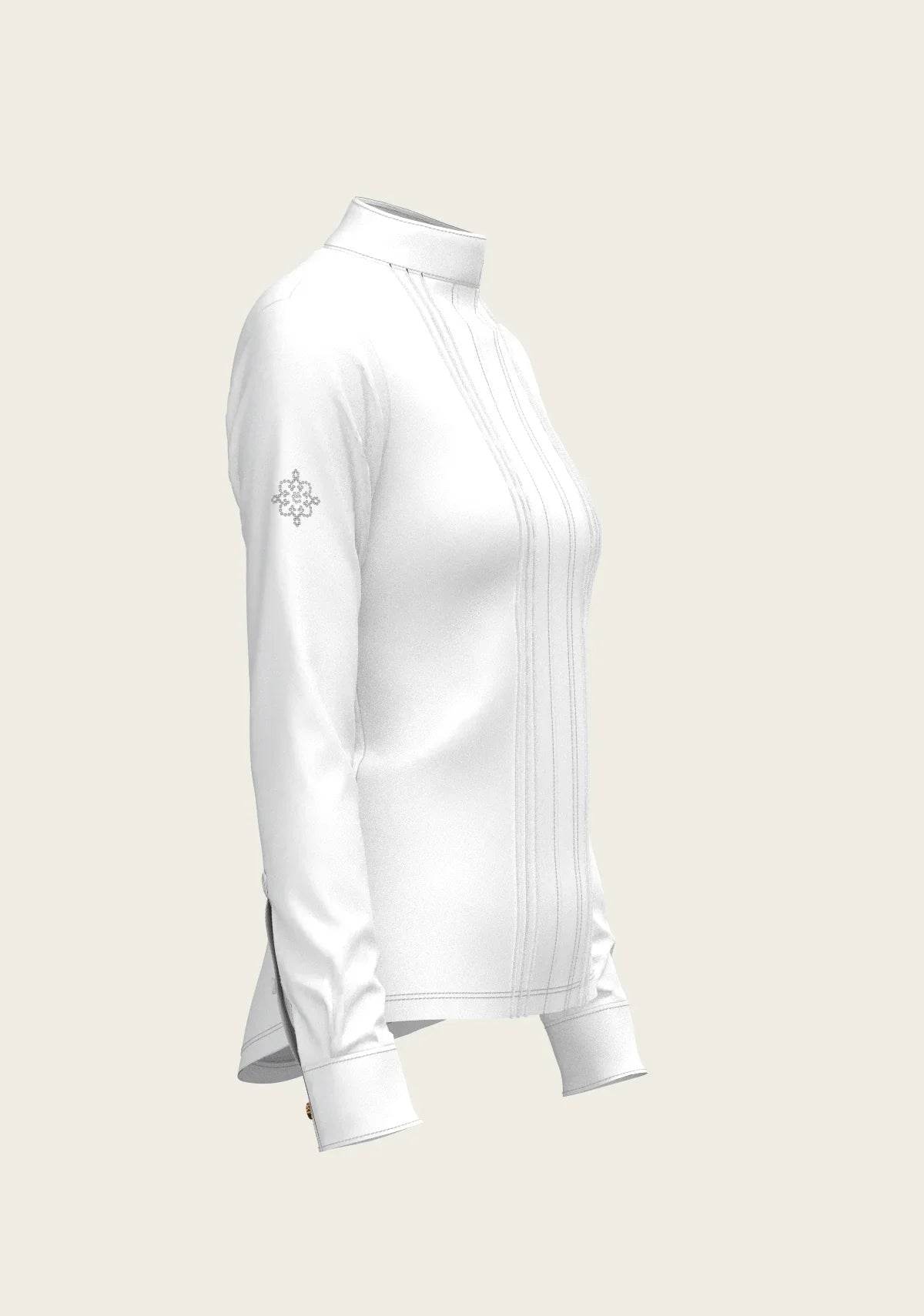 White Long Pleated Long Sleeve Sleeve Show Shirt - GiFTiFY