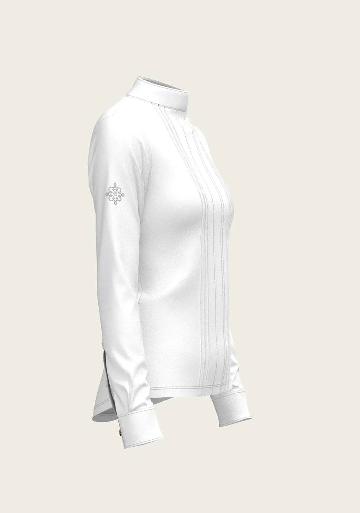 White Long Pleated Long Sleeve Sleeve Show Shirt - GiFTiFY