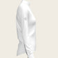 White Long Pleated Long Sleeve Sleeve Show Shirt