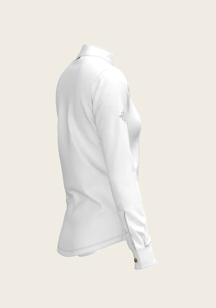 White Long Pleated Long Sleeve Sleeve Show Shirt - GiFTiFY