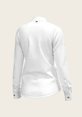 White Long Pleated Long Sleeve Sleeve Show Shirt - GiFTiFY