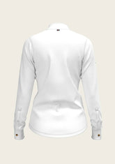 White Long Pleated Long Sleeve Sleeve Show Shirt - GiFTiFY