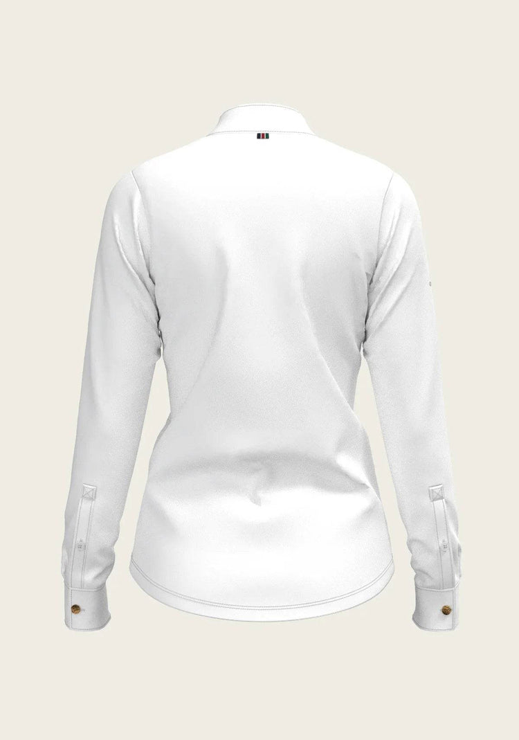 White Long Pleated Long Sleeve Sleeve Show Shirt - GiFTiFY
