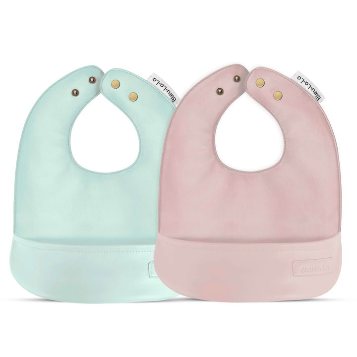 Classic - Set of Soft Vegan Leather Easy Clean Bibs 0-12 Months - GiFTiFY