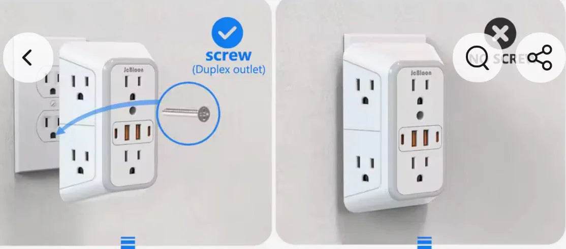 US Multi Socket Wall Socket with 6 AC Outlets US Multi Socket Wall Socket by GiFTiFY