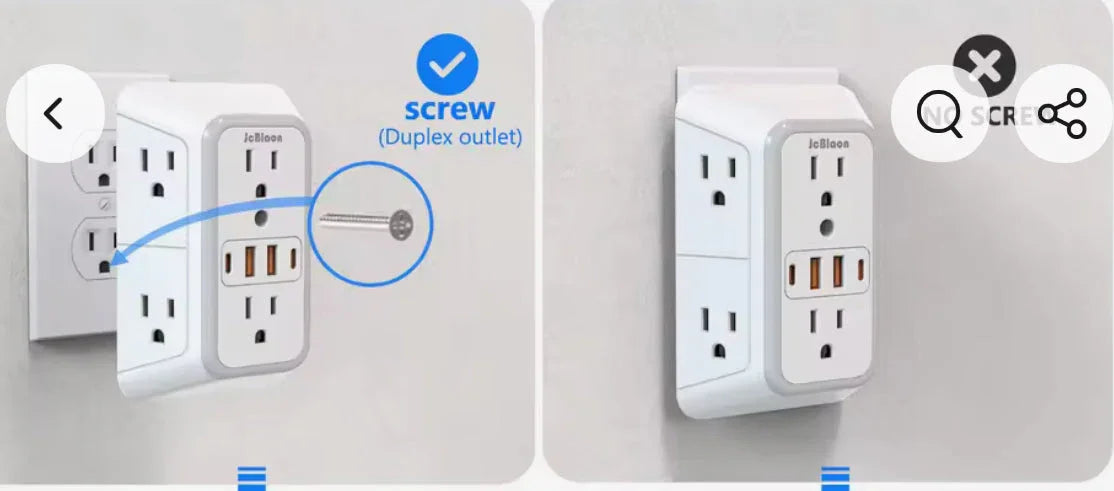 US Multi Socket Wall Socket with 6 AC Outlets GiFTiFY