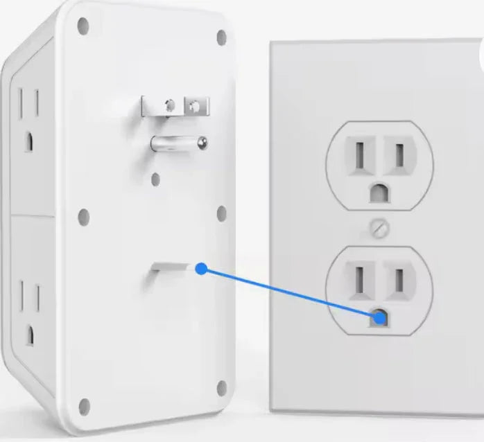 US Multi Socket Wall Socket with 6 AC Outlets GiFTiFY