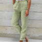 Women's Elastic Waist Solid Color Cotton Pants mutualdropshopping