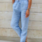 Women's Elastic Waist Solid Color Cotton Pants mutualdropshopping