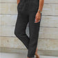 Women's Elastic Waist Solid Color Cotton Pants mutualdropshopping