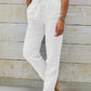 Women's Elastic Waist Solid Color Cotton Pants mutualdropshopping