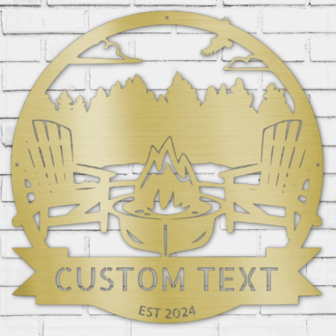 Lake Scene Metal Sign - Personalized Gifts - Custom Campfire and Camper Decor Sign - GiFTiFY