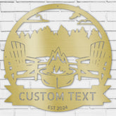 Lake Scene Metal Sign - Personalized Gifts - Custom Campfire and Camper Decor Sign - GiFTiFY