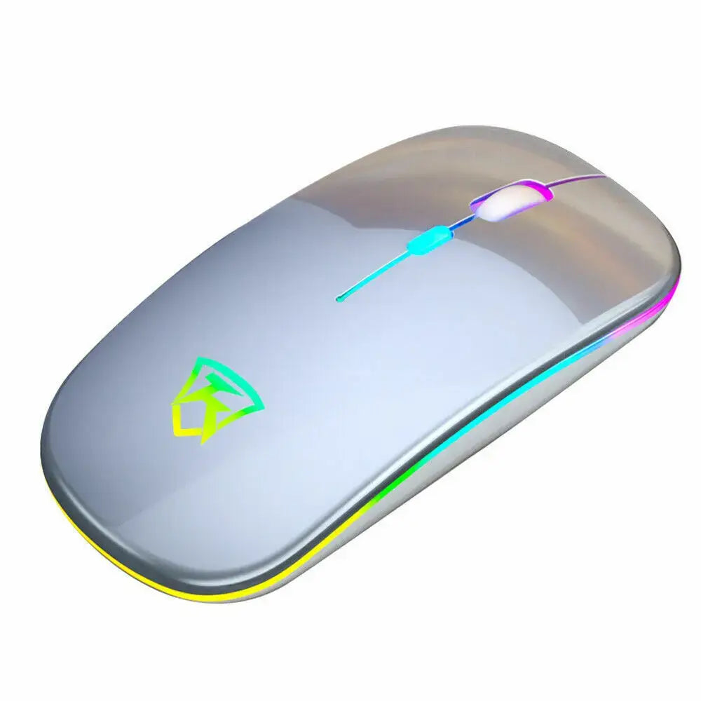 Black USB Rechargeable RGB LED Wireless Mouse