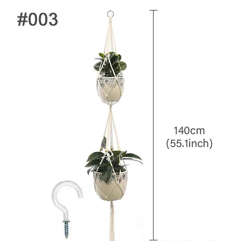 Hanging Plant Handmade Macrame Plant Hanger Flower Pot Planter Hanger Wall Decor Courtyard Garden Hanging Planter Hanging Basket by DSERS