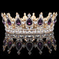 Luxury Retro Gold Color Pink Crystal Round Bridal Crown Classic Baroque Rhinestone Diadem Tiaras Women Wedding Hair Accessories GiFTiFY
